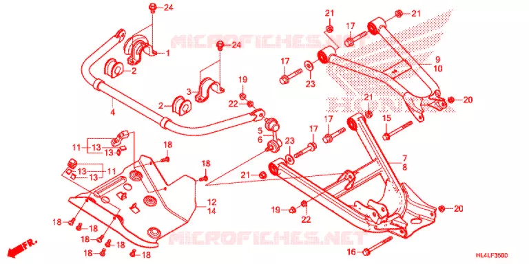 TRIANGLES - BARRE ANTI ROULIS Honda ATV 1000 PIONEER 2020  SXS1000M3PL