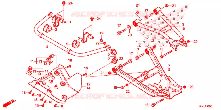 TRIANGLES - BARRE ANTI ROULIS Honda ATV 1000 PIONEER 2020  SXS1000M5DL