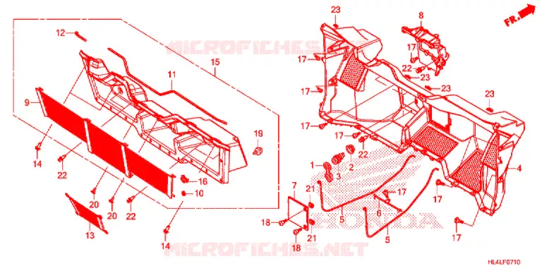 COUVERCLE SOL Honda ATV 1000 PIONEER 2020  SXS1000M5PL