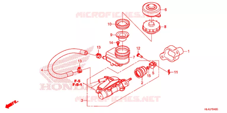 MAITRE CYLINDRE DE FREIN AVANT Honda ATV 1000 PIONEER 2020  SXS1000M5PL