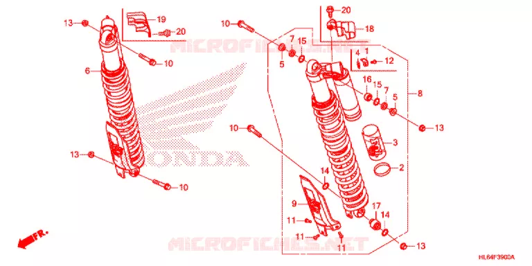 AMORTISSEUR ARRIERE Honda ATV 1000 TALON 2021  SXS1000S2RM