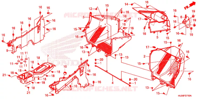 COUVERCLE SOL Honda ATV 1000 TALON 2021  SXS1000S2RM