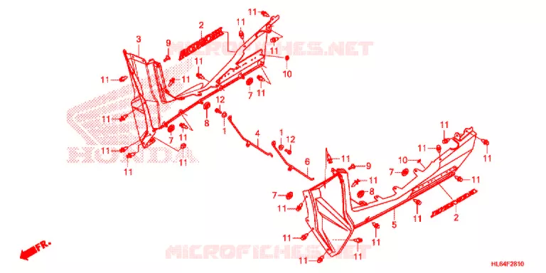 COUVERCLES LATERAUX Honda ATV 1000 TALON 2021  SXS1000S2RM