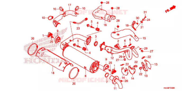 SILENCIEUX D'ECHAPPEMENT Honda ATV 1000 TALON 2021  SXS1000S2XM