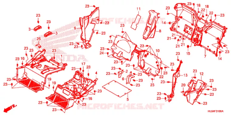 CARROSSERIE CENTRALE Honda ATV 1000 TALON 2021  SXS1000S2XM
