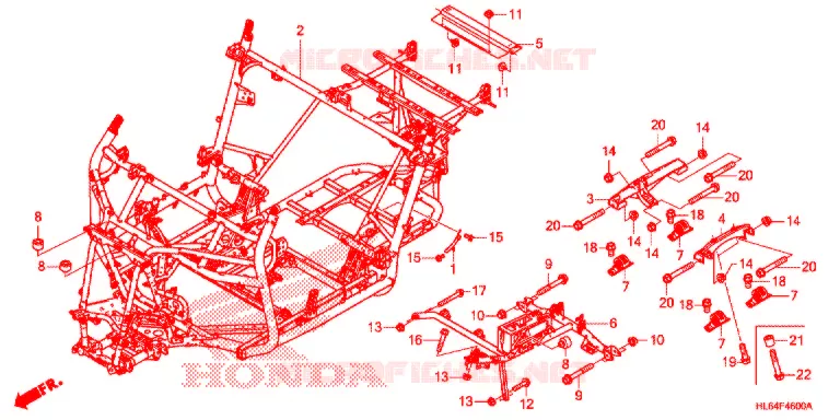 CADRE Honda ATV 1000 TALON 2021  SXS1000S2RM