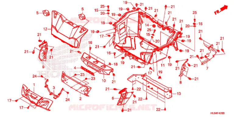 CARTER INFERIEUR Honda ATV 1000 TALON 2021  SXS1000S2RM