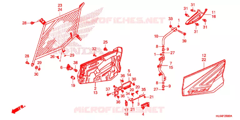 PORTIERE Honda ATV 1000 TALON 2021  SXS1000S2RM