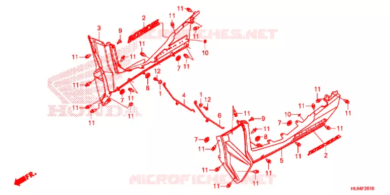 COUVERCLES LATERAUX Honda ATV 1000 TALON 2021  SXS1000S2RM