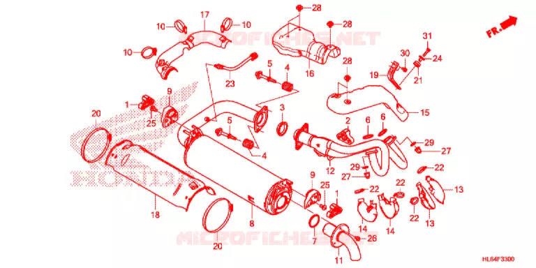 SILENCIEUX D'ECHAPPEMENT Honda ATV 1000 TALON 2021  SXS1000S2RM