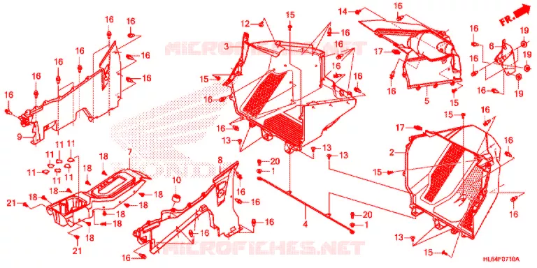 COUVERCLE SOL Honda ATV 1000 TALON 2020  SXS1000S2XM