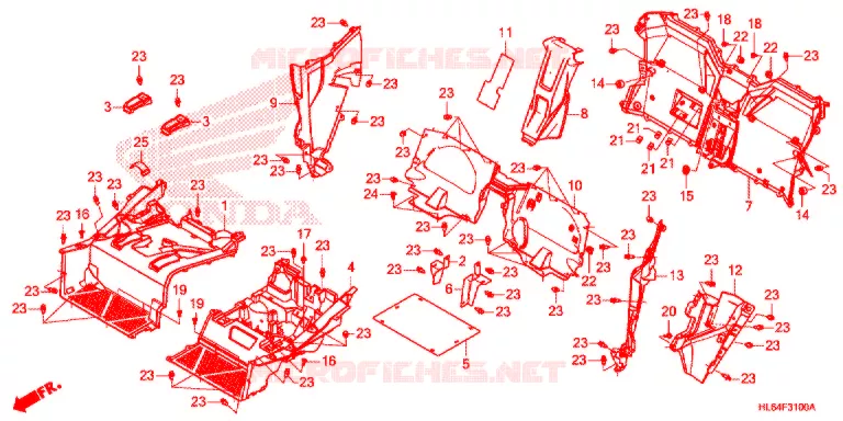 CARROSSERIE CENTRALE Honda ATV 1000 TALON 2021  SXS1000S2XM
