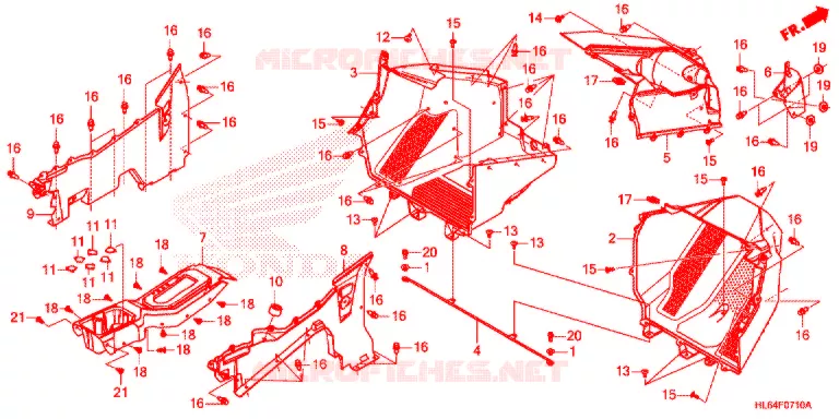 COUVERCLE SOL Honda ATV 1000 TALON 2021  SXS1000S2XM