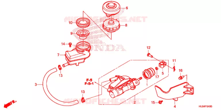 MAITRE-CYLINDRE DE FREIN Honda ATV 1000 TALON 2021  SXS1000S2XM