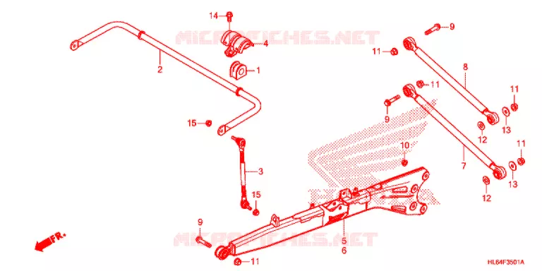 TRIANGLES - BARRE ANTI ROULIS (SXS1000S2X) Honda ATV 1000 TALON 2021  SXS1000S2XM