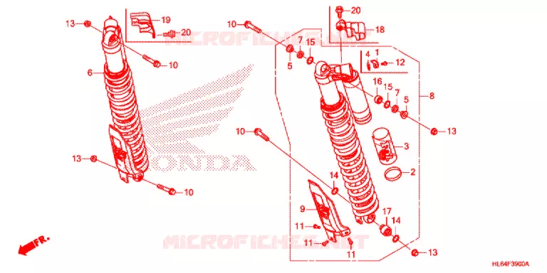 AMORTISSEUR ARRIERE Honda ATV 1000 TALON 2021  SXS1000S2XM