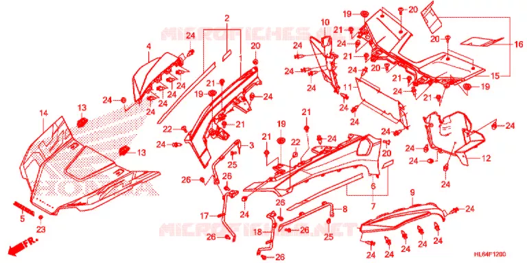 CAPOT MOTEUR Honda ATV 1000 TALON 2021  SXS1000S2XM