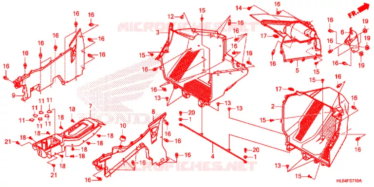 COUVERCLE SOL Honda ATV 1000 TALON 2021  SXS1000S2XM