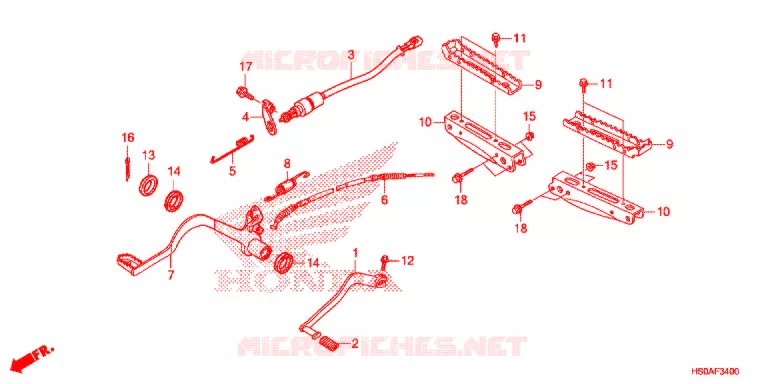 PEDALE - REPOSE PIED Honda ATV 250 FOURTRAX 2020  TRX250TE1L