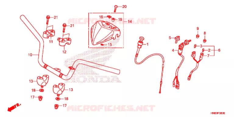 GUIDON Honda ATV 250 FOURTRAX 2021  TRX250X1M
