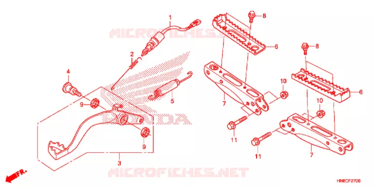REPOSE PIED - PEDALE Honda ATV 680 FOURTRAX 2020  TRX680FA5L