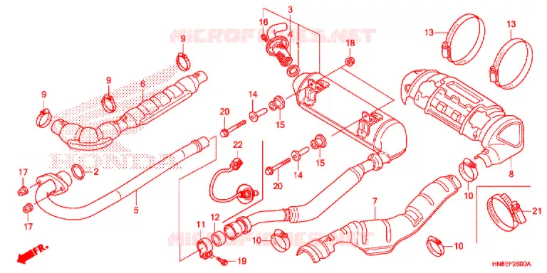 SILENCIEUX D'ECHAPPEMENT Honda ATV 680 FOURTRAX 2020  TRX680FA5L