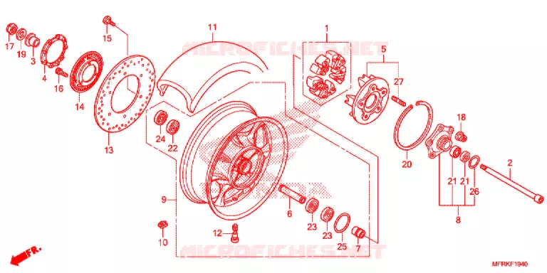 ROUE ARRIERE Honda MOTO 1300 VT 2021  VT1300CXAL