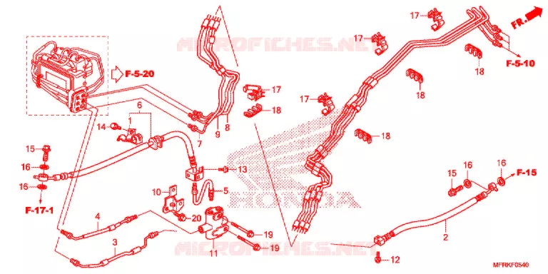 DURITES DE FREIN (VT1300CXA) Honda MOTO 1300 VT 2021  VT1300CXAL