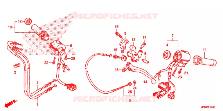 LEVIER DE GUIDON - CABLE - COMMODO Honda MOTO 1300 VT 2021  VT1300CXAL