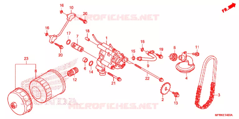FILTRE A HUILE - POMPE A HUILE Honda MOTO 1300 VT 2021  VT1300CXL
