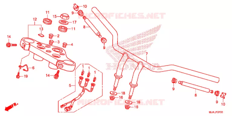 GUIDON (VT750C2B) Honda MOTO 750 SHADOW 2020  VT750C2BL
