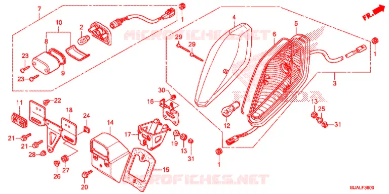 FEU ARRIERE (VT750C/CS) Honda MOTO 750 SHADOW 2021  VT750CL