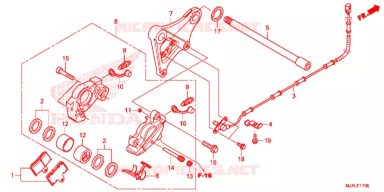 ETRIER DE FREIN ARRIERE Honda MOTO 750 SHADOW 2020  VT750CSL