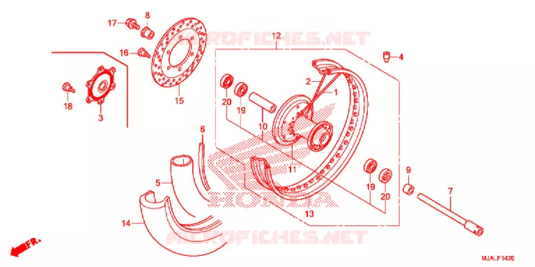 ROUE AVANT Honda MOTO 750 SHADOW 2020  VT750CSL