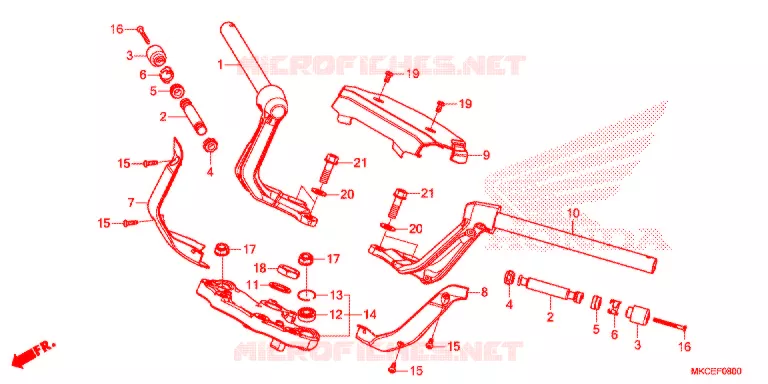 GUIDON - TE DE FOURCHE Honda MOTO 1800 GOLD-WING 2019  GL1800DAK