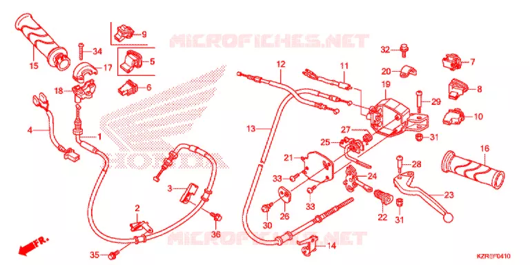LEVIER DE GUIDON - CABLE - COMMODO (CBS) Honda SCOOTER 125 CLICK 2014  ACB125CBTE