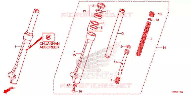 FOURCHE Honda MOTO 110 WAVE 2017  AFS1101SPH