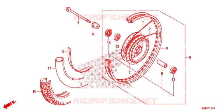 ROUE AVANT (1) Honda MOTO 110 WAVE 2017  AFS1102SPH