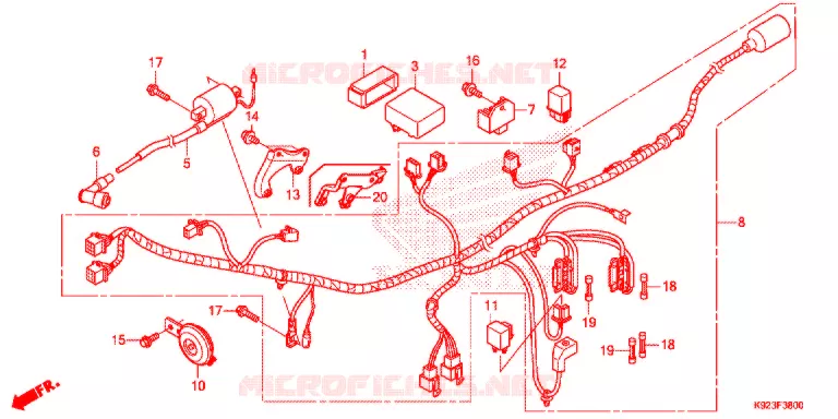FAISCEAU DES FILS Honda MOTO 110 WAVE 2017  AFS110SPH