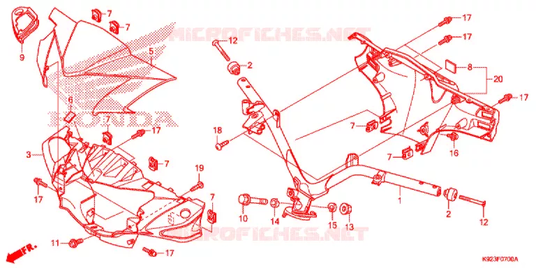 GUIDON - CARENAGE Honda MOTO 110 WAVE 2021  AFS110SPJ