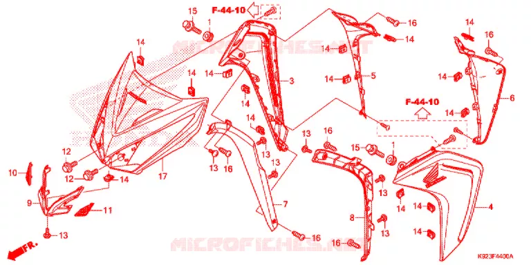 CARENAGE AVANT Honda MOTO 110 WAVE 2021  AFS110SPK