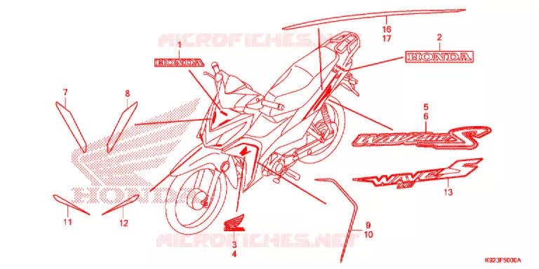AUTOCOLLANTS (1) Honda MOTO 110 WAVE 2021  AFS110SPK