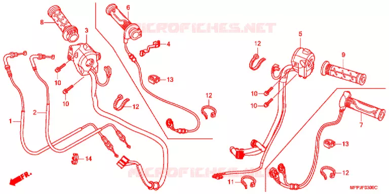COMMODO - LEVIER - CABLE Honda MOTO 1300 CB 2019  CB1300SADK