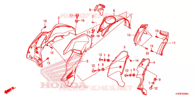 OUIES DE RADIATEUR Honda MOTO 190 CB 2020  CBF190WHG