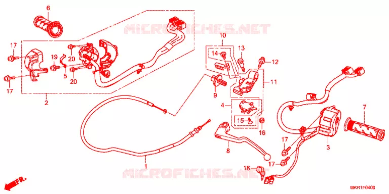 LEVIER DE GUIDON - CABLE - COMMODO Honda MOTO 1000 CBR 2020  CBR1000SPL