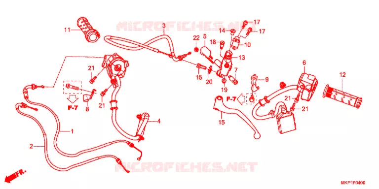 LEVIER DE GUIDON - CABLE - COMMODO Honda MOTO 400 CBR 2019  CBR400RAK_J