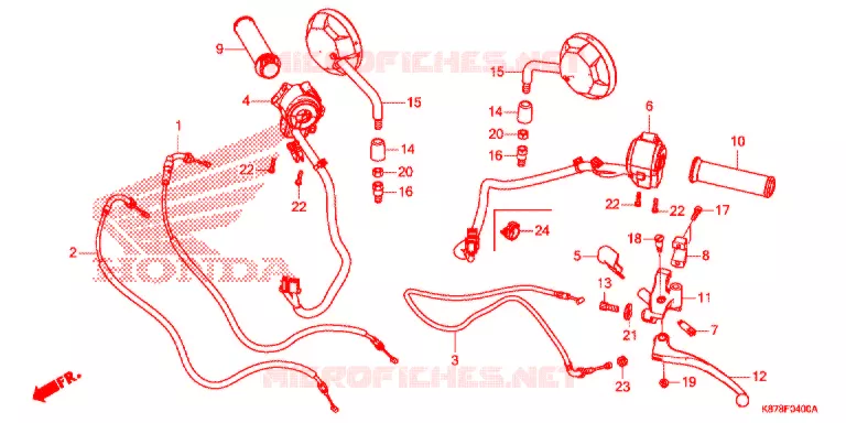 LEVIER DE GUIDON - CABLE - COMMODO Honda MOTO 300 REBEL 2019  CMX300AL_TH