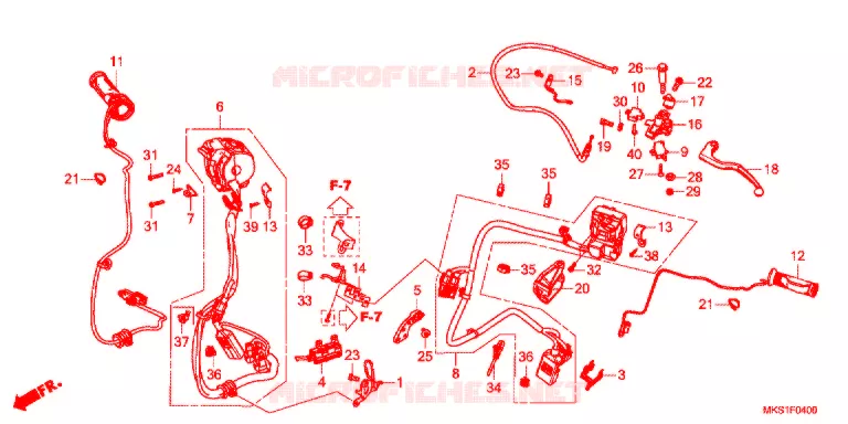LEVIER DE GUIDON - CABLE - COMMODO (CRF1100A/A4/AL/AL2/AL4) Honda MOTO 1100 AFRICA-TWIN 2020  CRF1100A4L