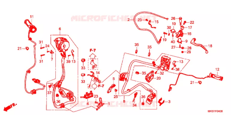 LEVIER DE GUIDON - CABLE - COMMODO (CRF1100A/A4/AL/AL2/AL4) Honda MOTO 1100 AFRICA-TWIN 2020  CRF1100AL2L