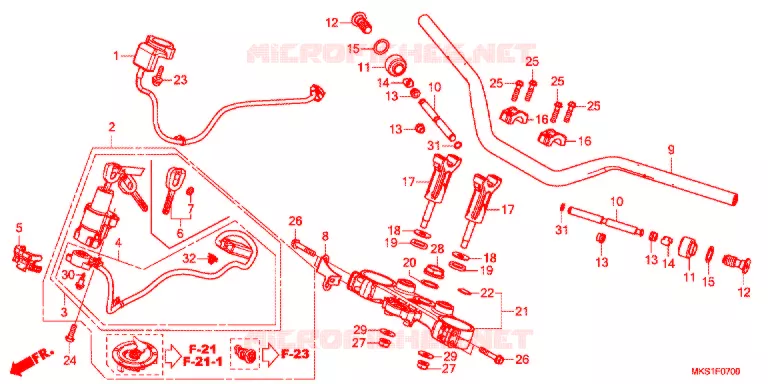 GUIDON - TE DE FOURCHE Honda MOTO 1100 AFRICA-TWIN 2020  CRF1100AL4L